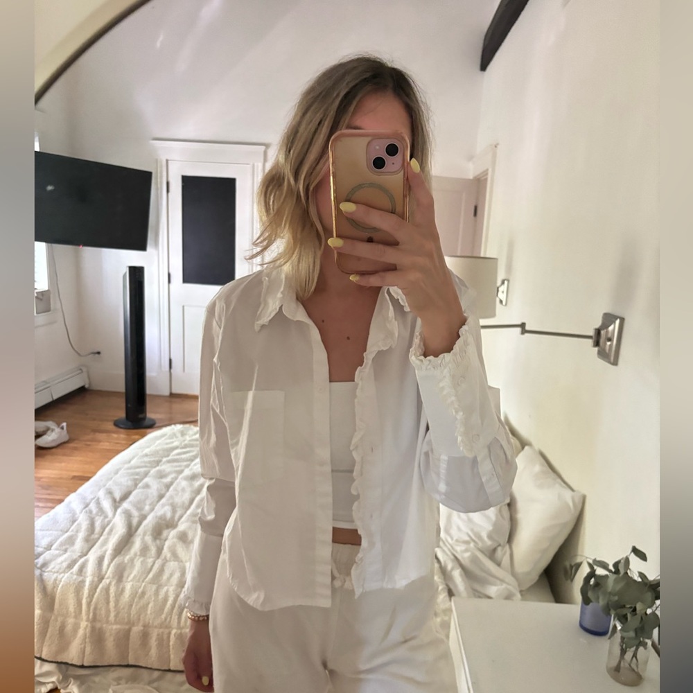 J. Crew Crisp White Button-Up Blouse
